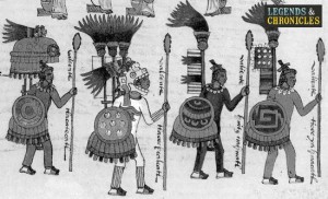 Aztec Warriors with Tepoztopilli